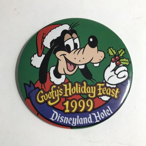 Vintage 1999 Disneyland Goofy's Holiday Feast Pin Pinback Button christmas - Picture 4 of 5
